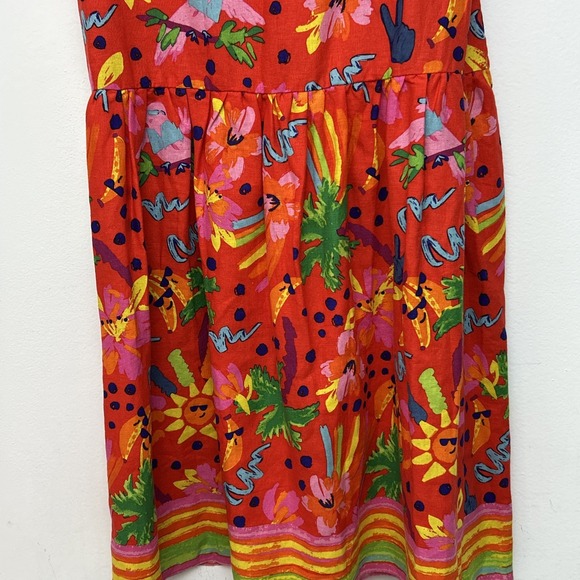 Maison Amelie Front Tie Blouse, Maxi Skirt Set, Linen Rayon Blend, Colorful, S/M - Picture 9 of 16